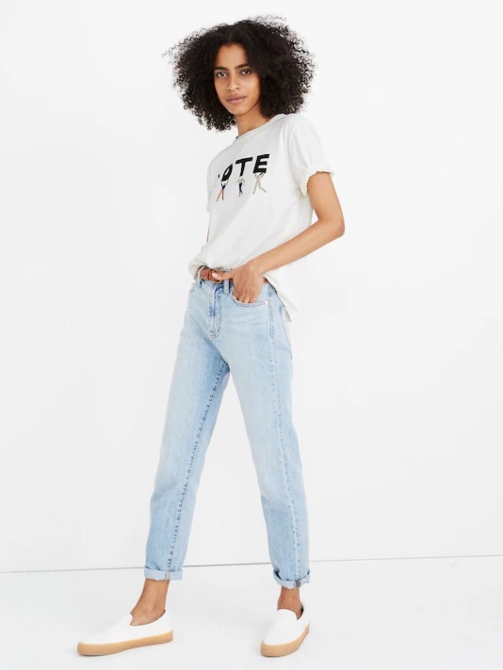 Madewell Women’s White Vote Graphic Tomboy Tee, Size XS - Picture 2 of 11